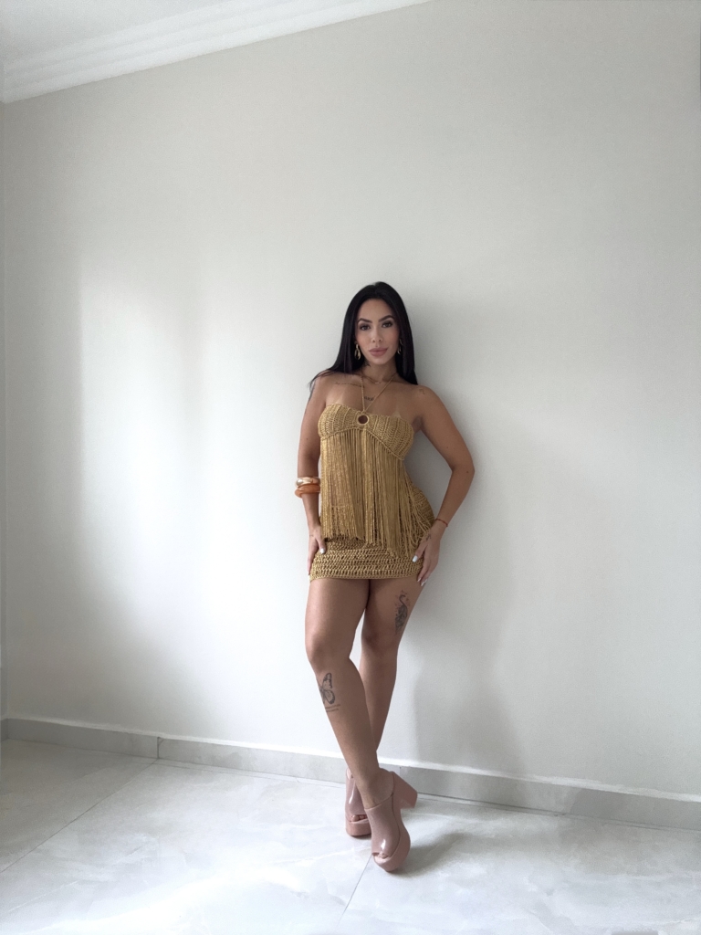 Conjunto Dourado  com Franjas